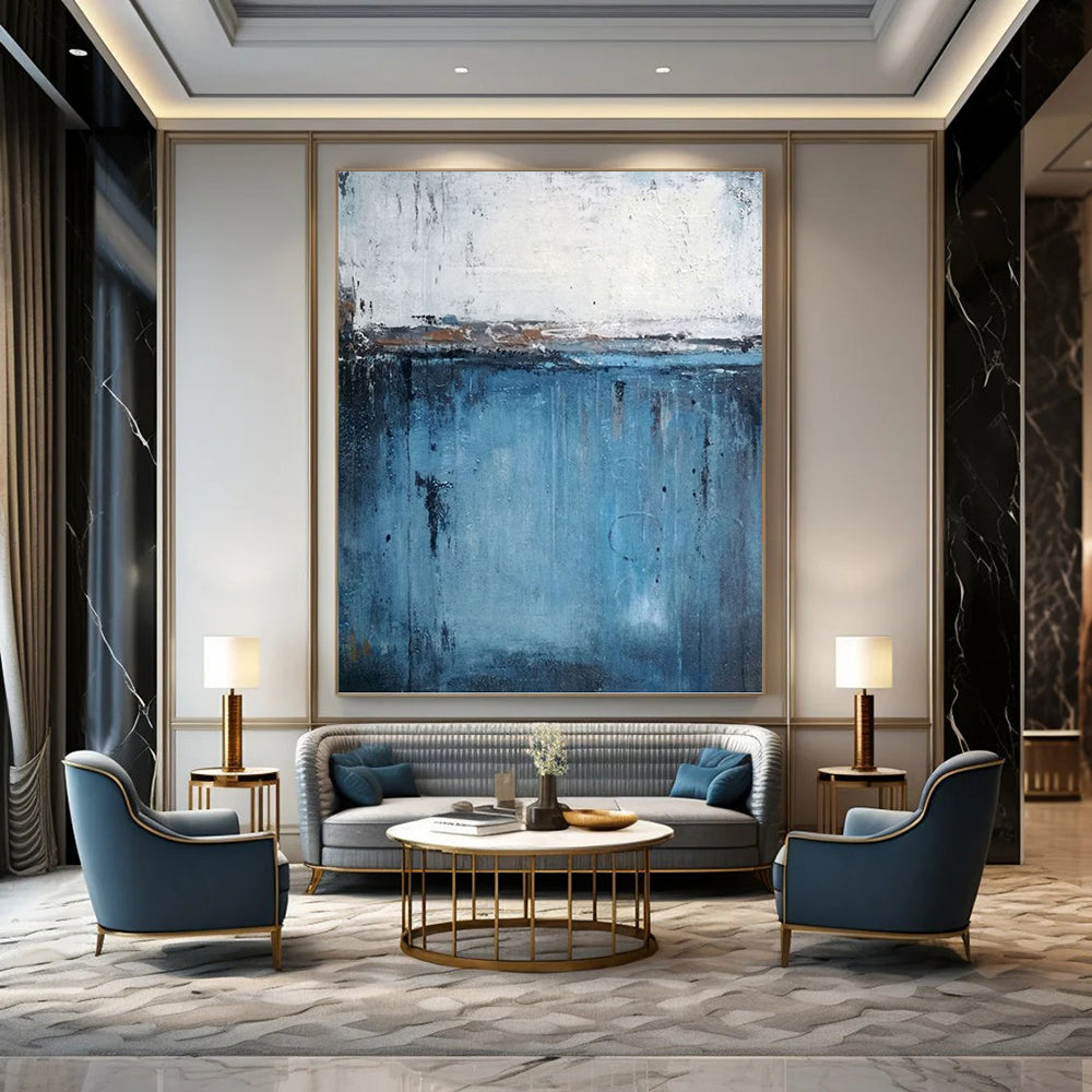 Majestic Vertical Hand - Painted Textured Custom Abstract Epoch for Living Room and Hotel DKH1558