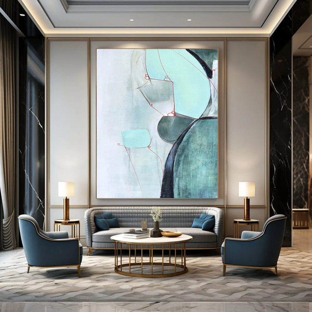 Large-Scale Custom Abstract Paintings: Handmade Textures for Bedroom & Living Room DTP250