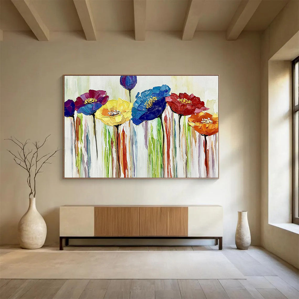 Large - Sized Hand - Painted Textured Abstract Painting for Accented Spaces DKH783
