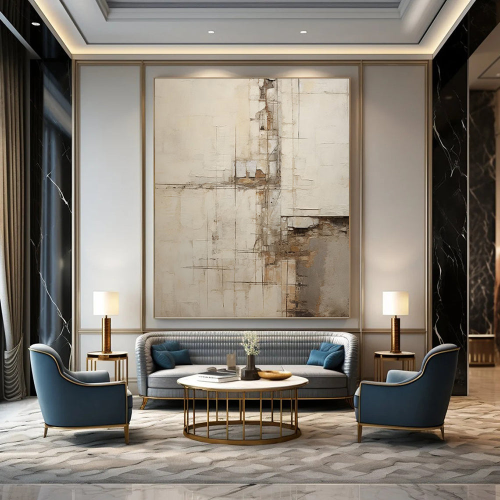 Dynamic Hand - Painted Textured Abstract Painting for Living Room & Office DKH1319