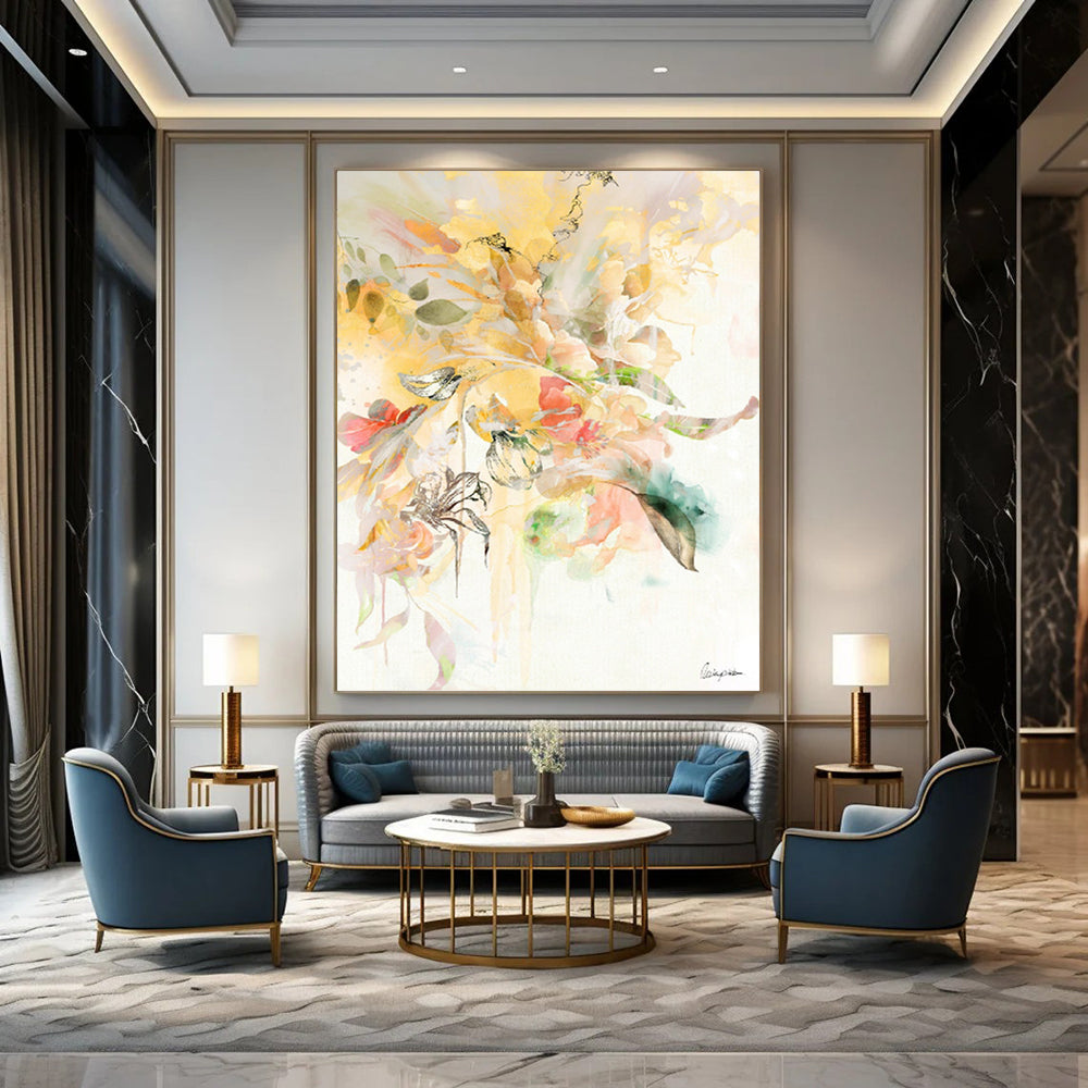 Stunning Large - Format Textured Canvas Abstract for Hallway & Dining Room DKH1087