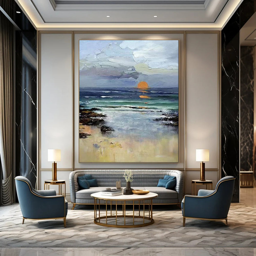 Large-Scale Textured Abstract Wall Art for Bedroom & Meditation Room LargeART2115