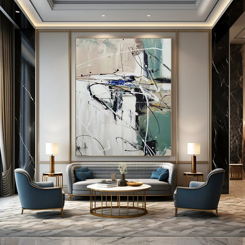 Grandiose Hand-Painted Abstract Art for Entryway & Hallway LargeART2297