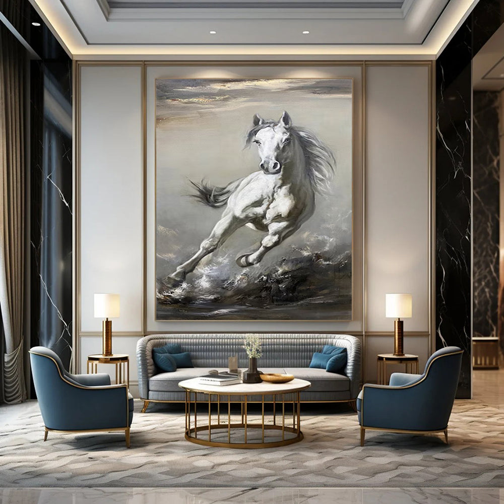 Enormous Hand-Painted Abstract Wall Installations for Dining Room & Entryway LargeART2180