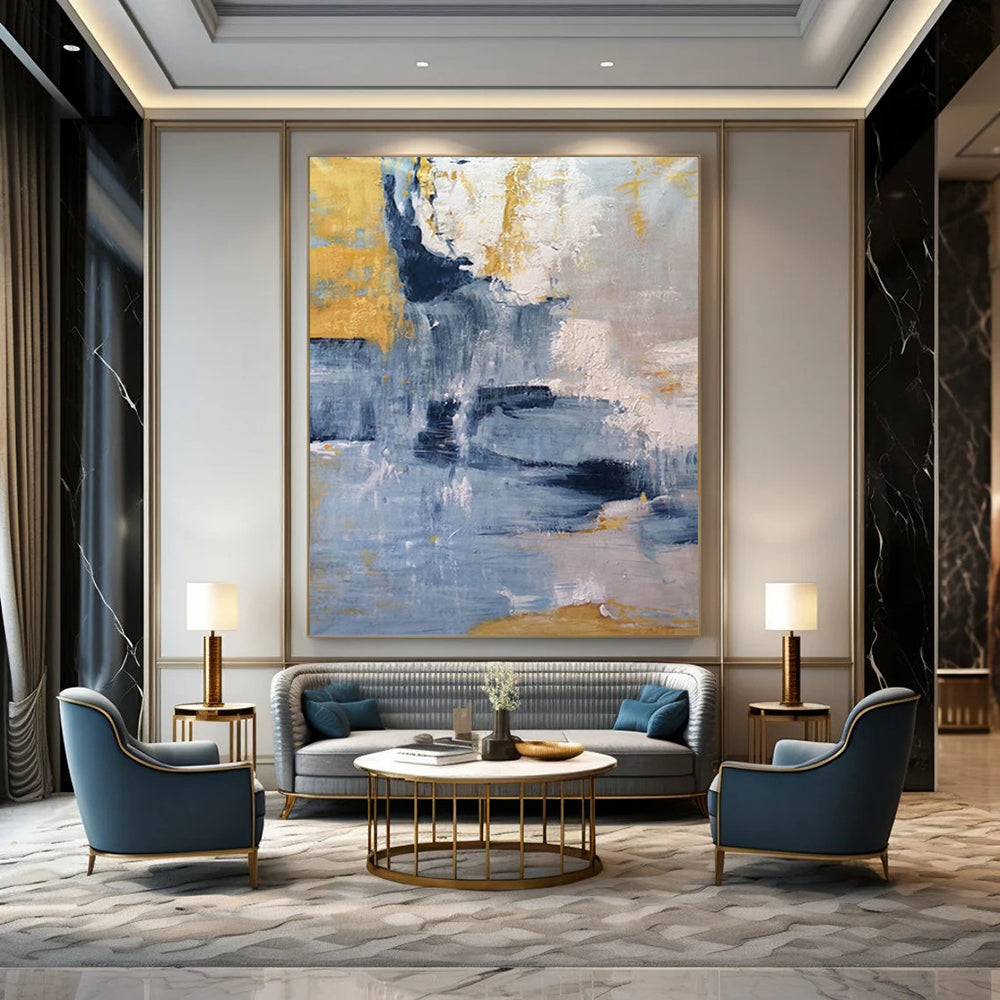 Large Custom Abstract Art: Hand-Painted Textures for Bar & Hotel DTP253