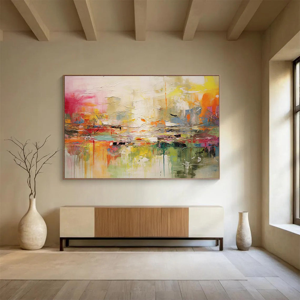 Enormous Hand-Painted Abstract Murals for Entryway & Living Room LargeART1536