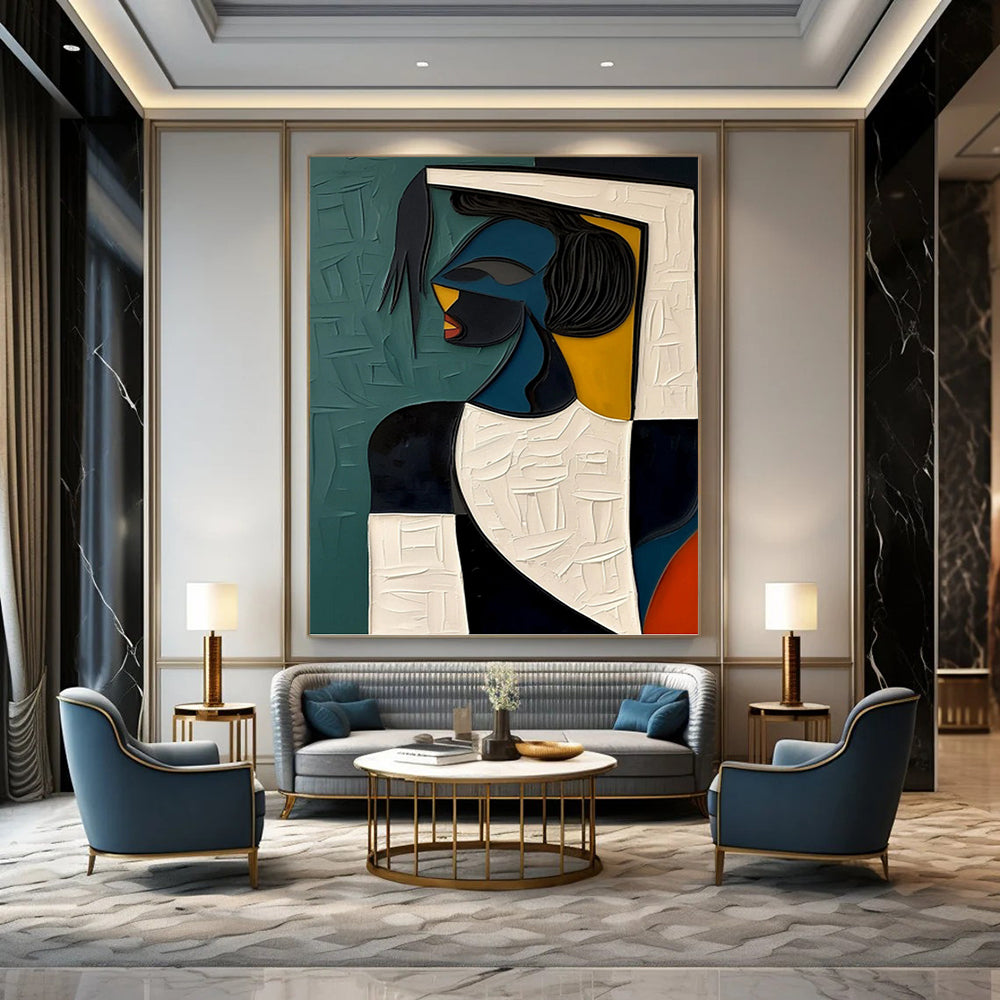Oversized Hand - Painted Textured Custom Abstract Creation, for Bars and Hotels DKH1467