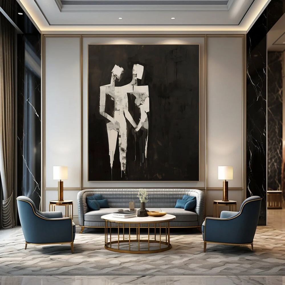 Large-Scale Custom Hand-Painted Abstract Art for Living Room & Hotel LargeART1934