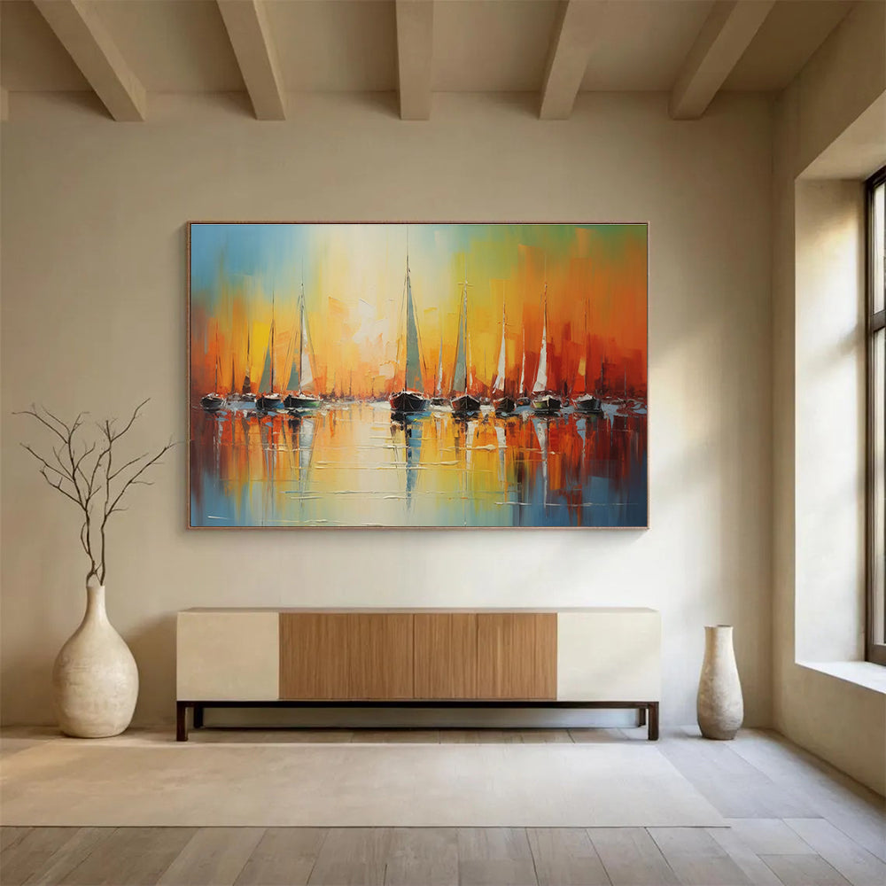 Emphasizing Original Large - Sized Textured Hand - Painted Abstract Painting for Feature Enhancement DKH864
