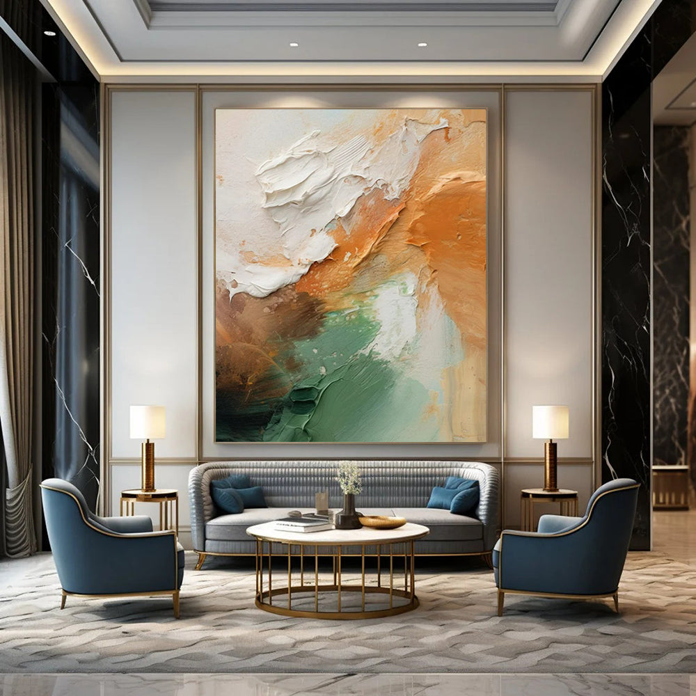 Large-Sized Hand-Painted Abstract Masterpiece for Bar & Hotel Lobby LargeART2308