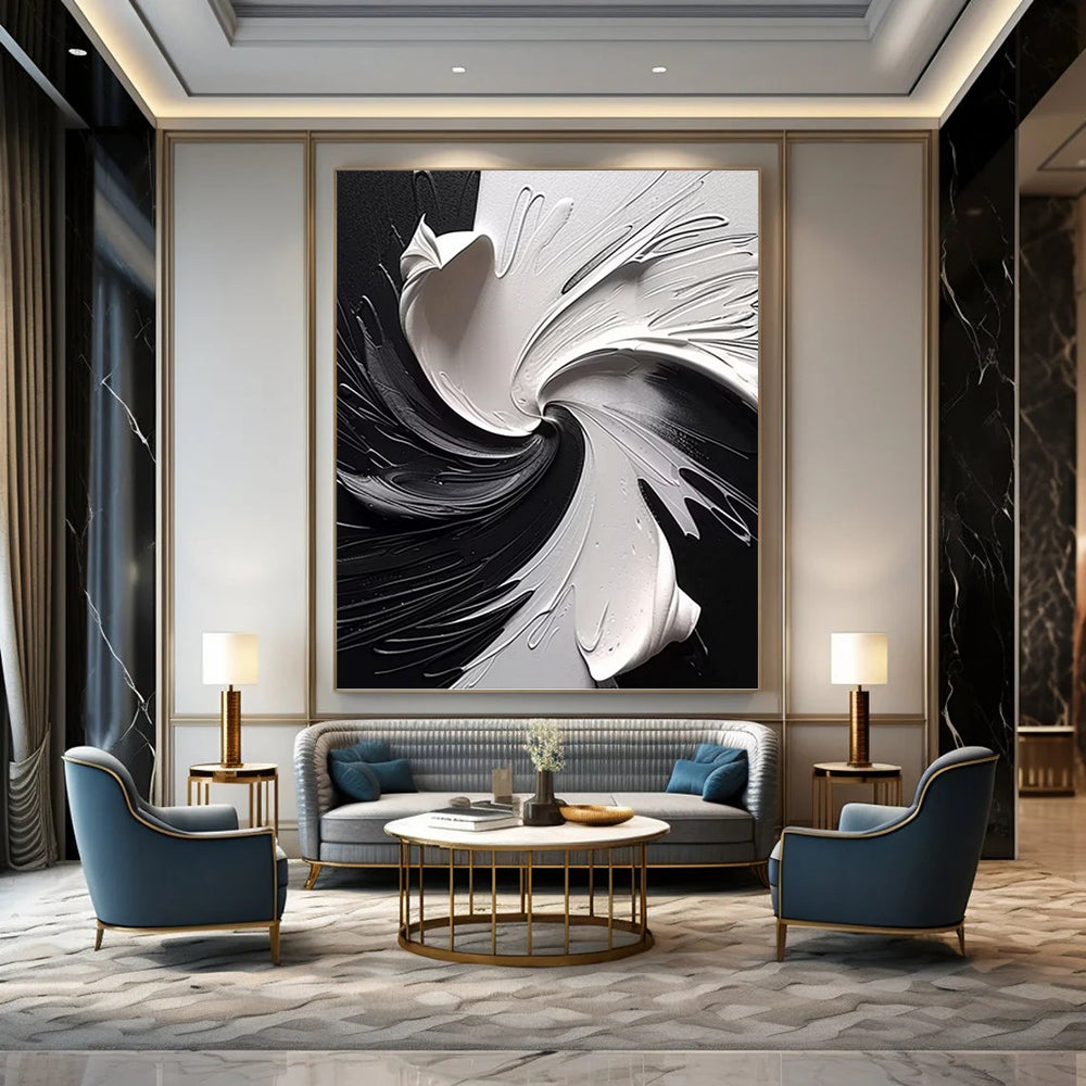 Extra - Vast Hand - Painted Custom Abstract Painting (with Rich Textures), for Office and Bar DKH1474
