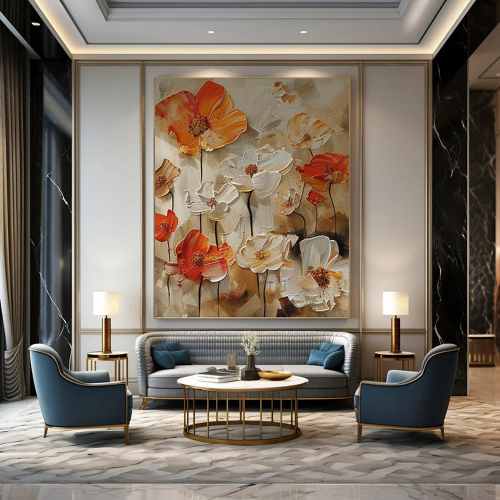 Energetic Hand - Painted Textured Abstract on Canvas for Office & Bedroom DKH1399