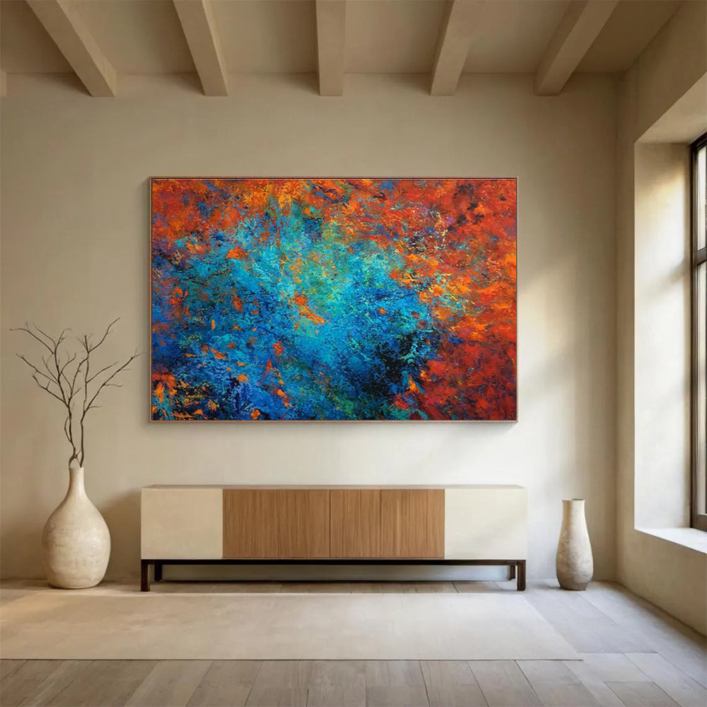 Vast Handmade Textured Abstract Wall Mural for Artistic Enhancement DKH723