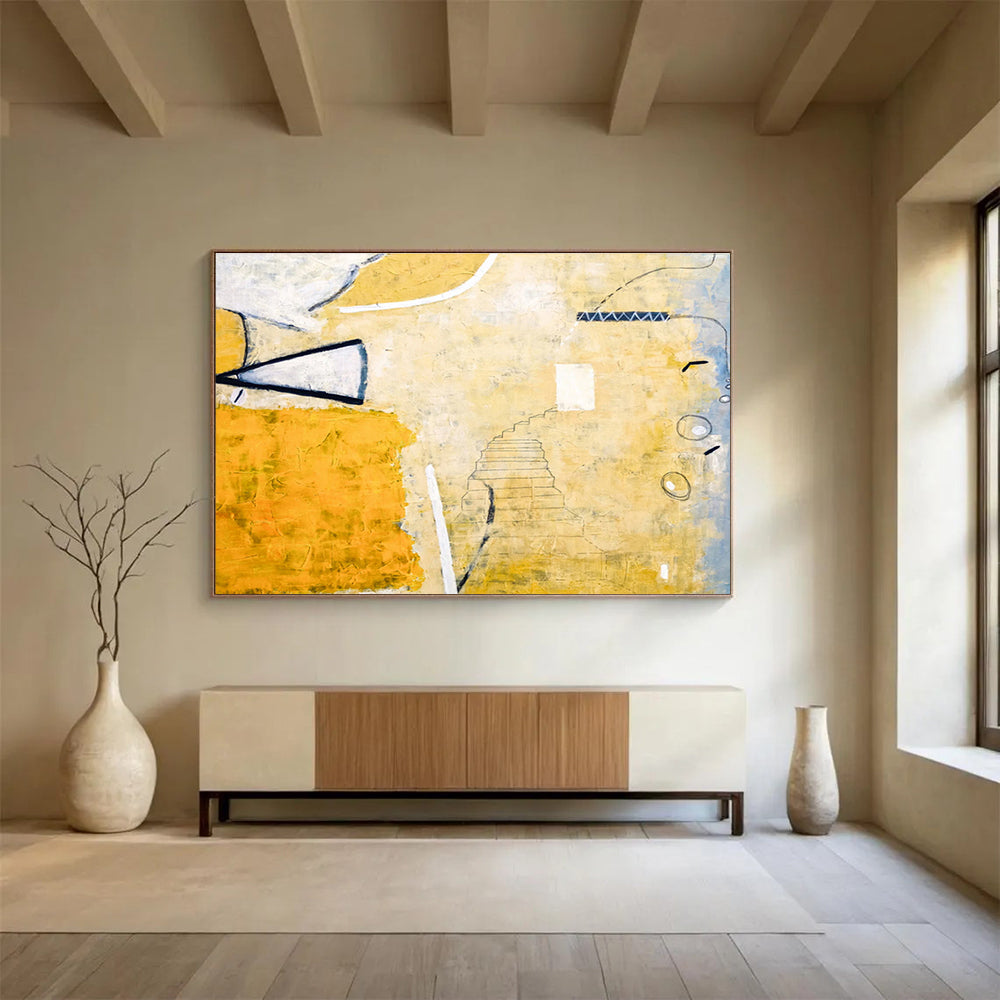 Large - Sized Hand - Painted Abstract Art for Bar & Entryway DKH562