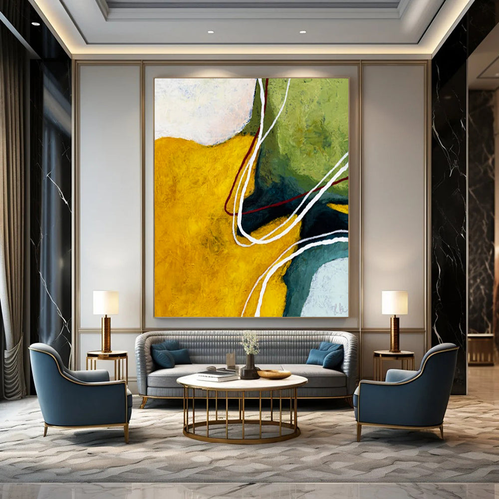 Gorgeous Huge Hand-Painted Abstract Canvases: Beautify Your Dining Room & Hallway LargeART2386