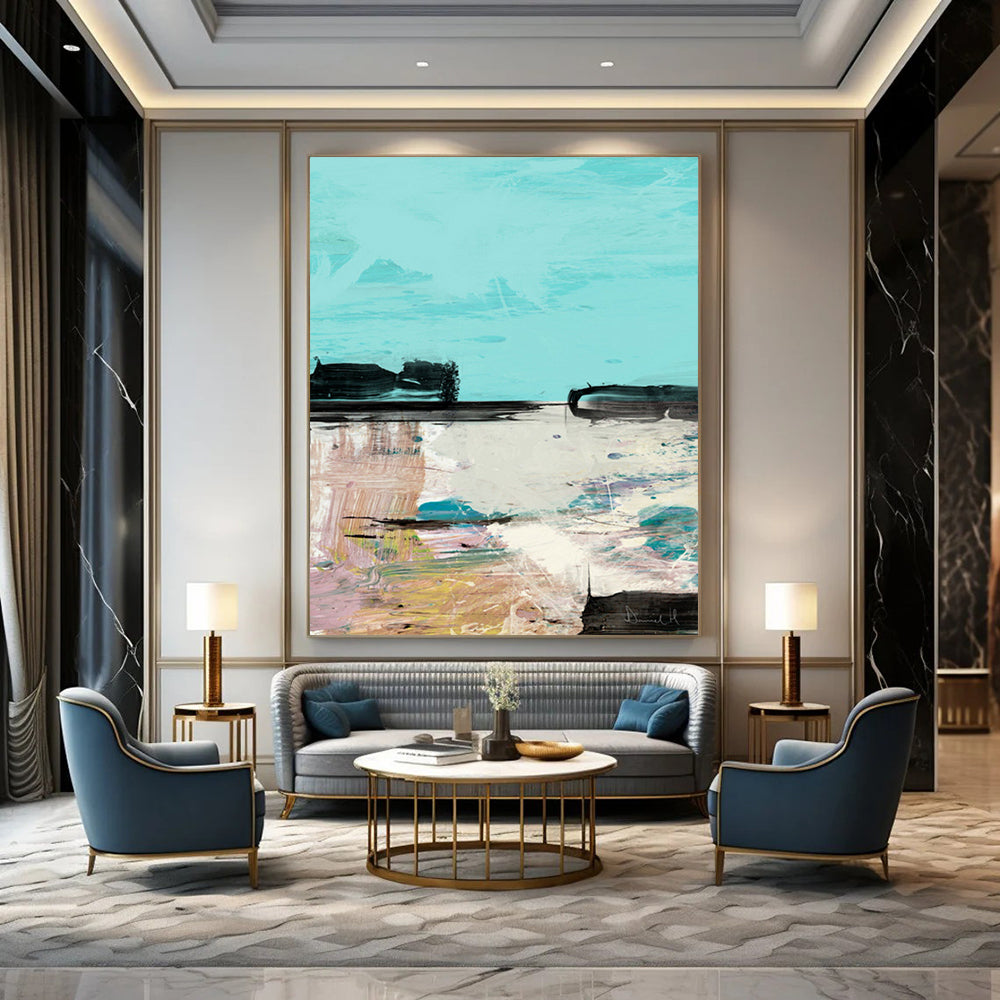 Custom Abstract Paintings: Big Sizes, Hand-Painted Textures for a Modern Look DTP197