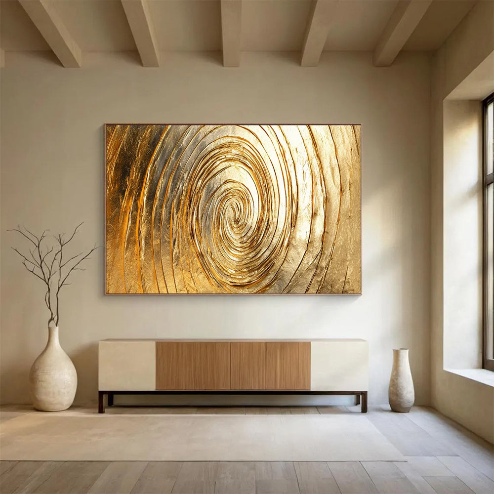 Golden Spiral Abstract - Luxe Modern Office Statement DLZ167