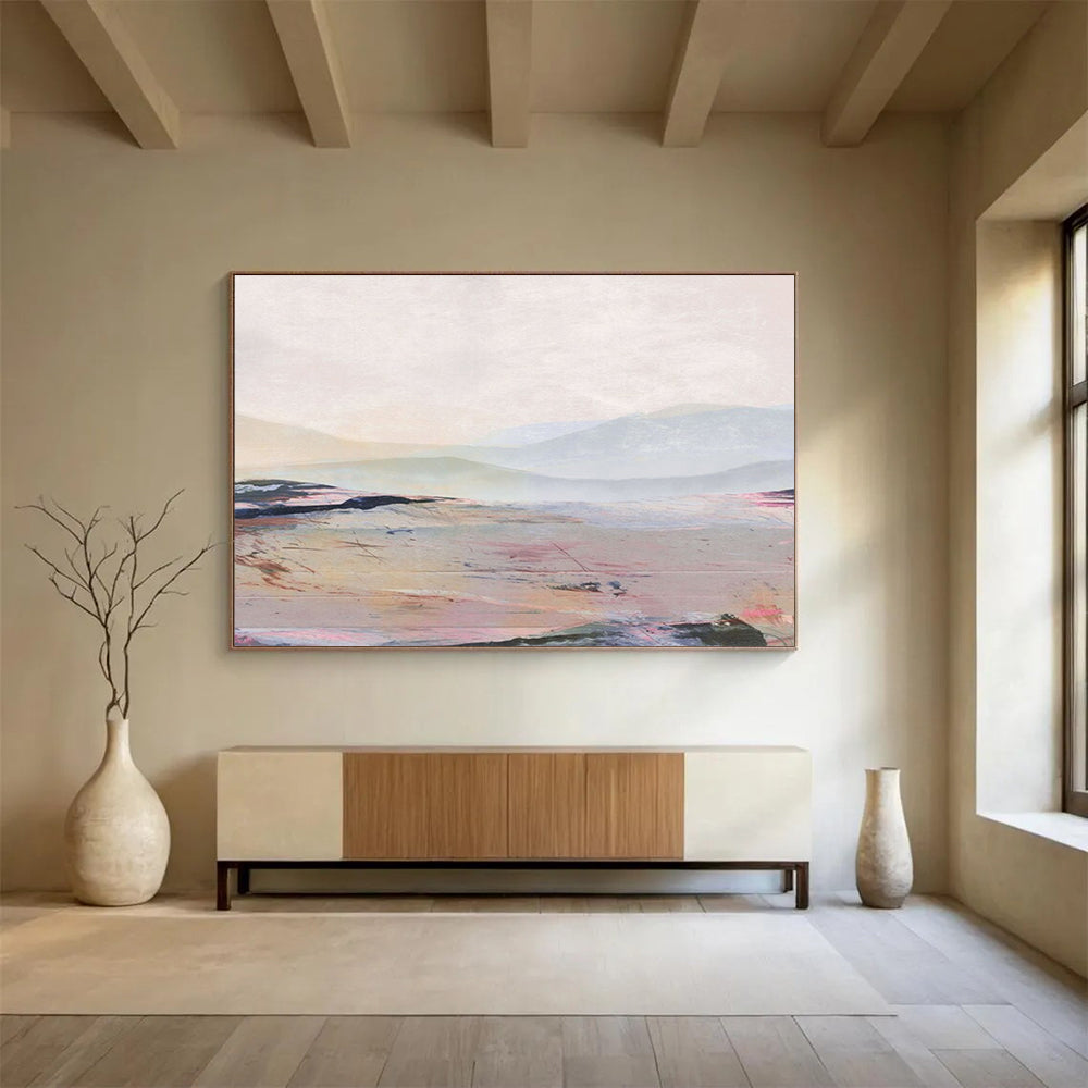 Pastel Mountain Horizon - Large Dreamy Living Room Decor DLZ129