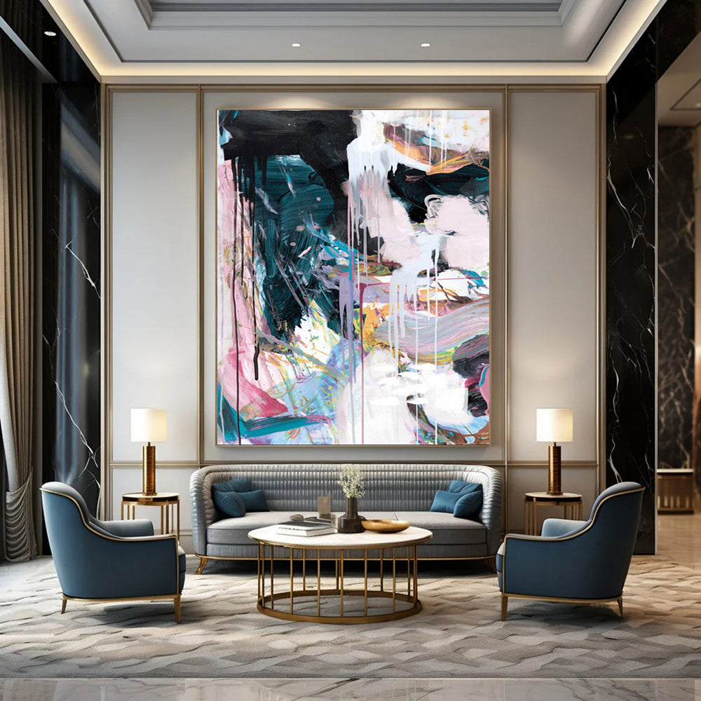 Large-Sized Custom Abstract Art: Handmade Textures for Unforgettable Spaces DTP191