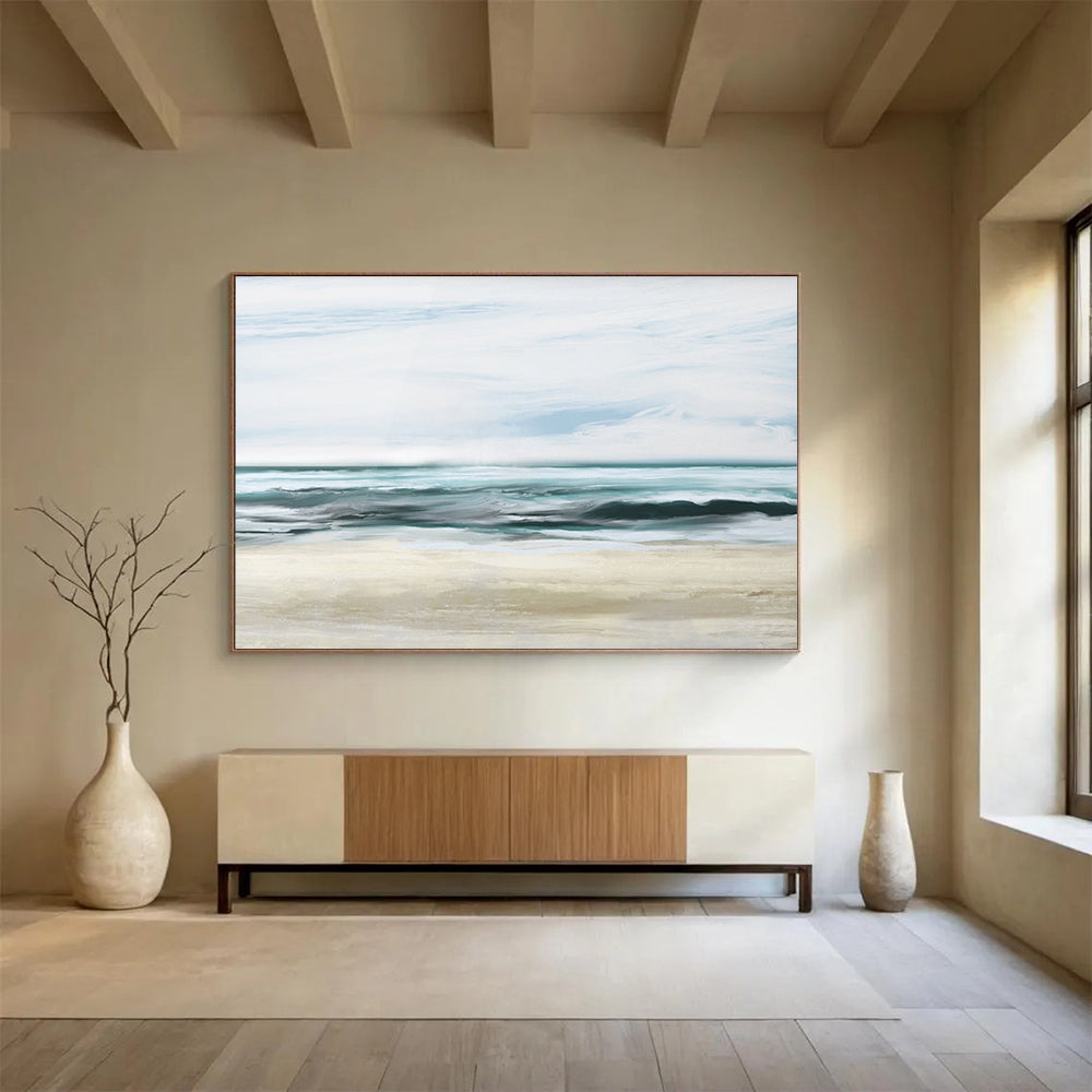 Soft Coastal Waves - Oversized Serene Bedroom Art DLZ128