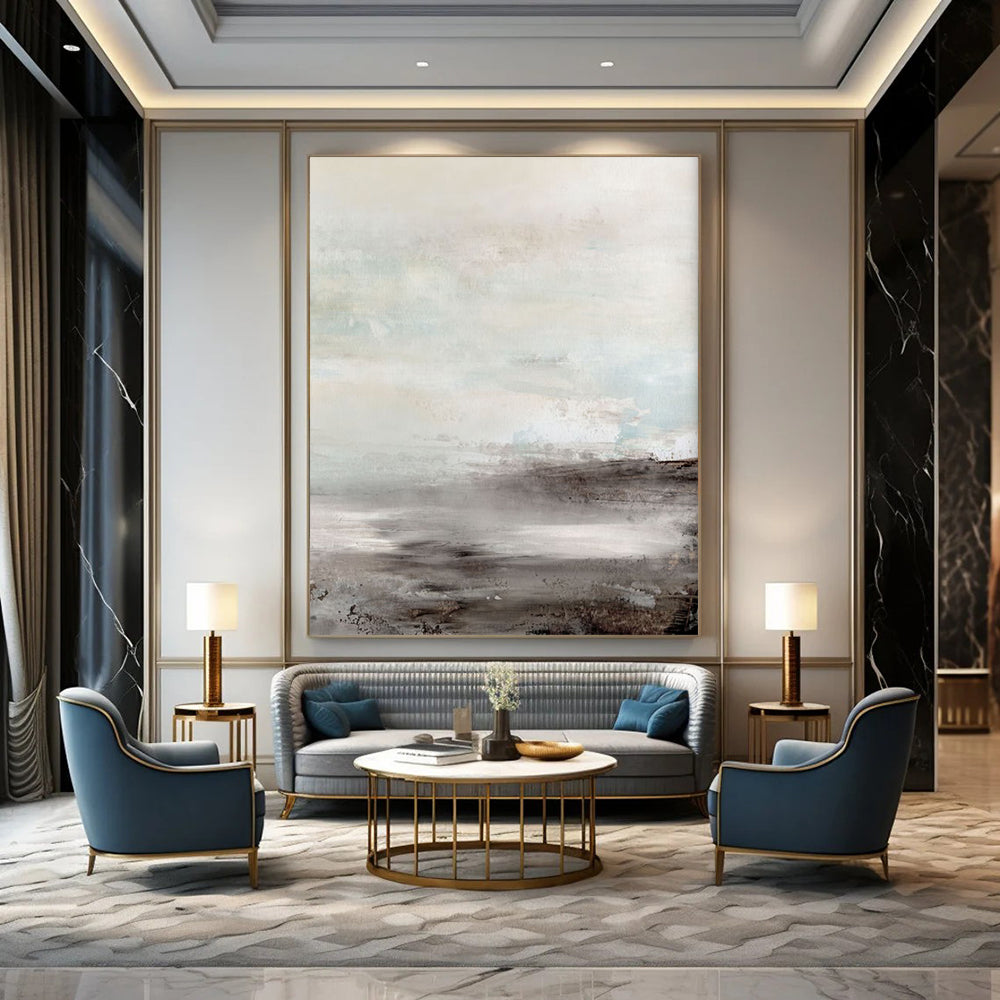 Lattice Textures: Monumental Custom Abstract Art for Bedroom and Dining Room DTP154