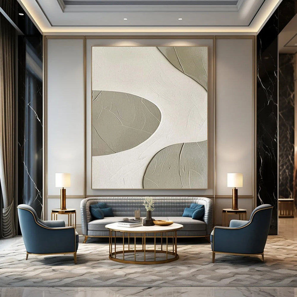 Large-Format-Scale Hand-Painted Abstract Canvases for Bedroom & Hallway LargeART2341