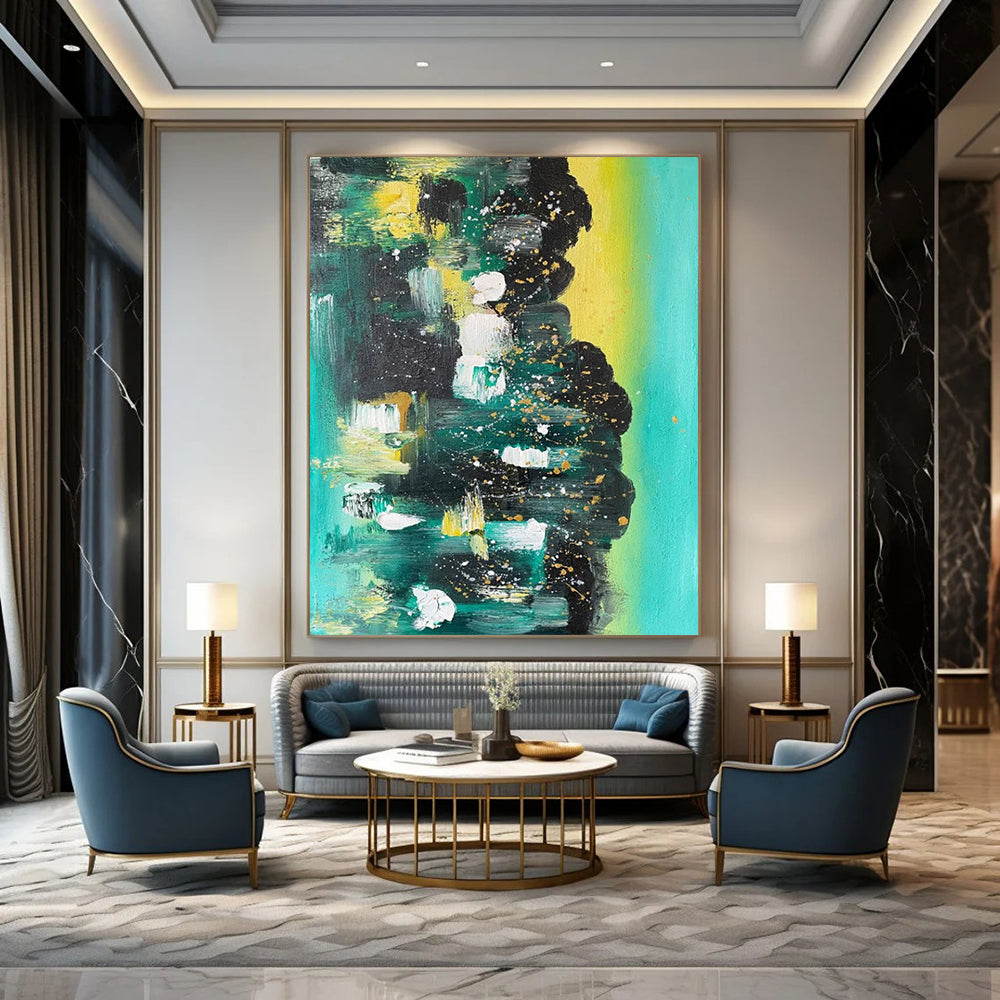 Extended - Sized Hand - Painted Custom Abstract Canvas for Bedroom and Hallway DTP038