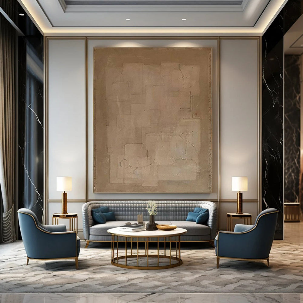 Custom Textured Abstract Paintings for Hotel & Entryway DTP334