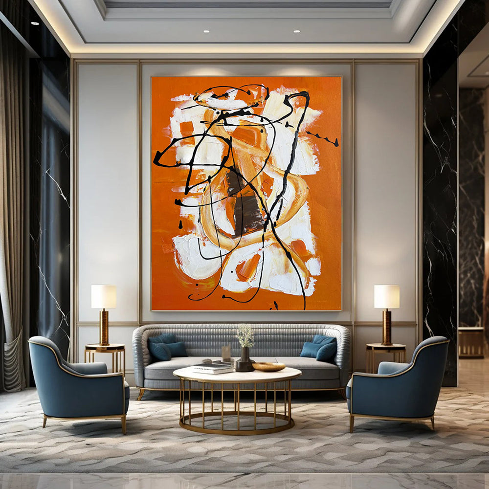 Immense Hand - Painted Textured Abstract Canvas for Art Studio & Workshop DKH1221