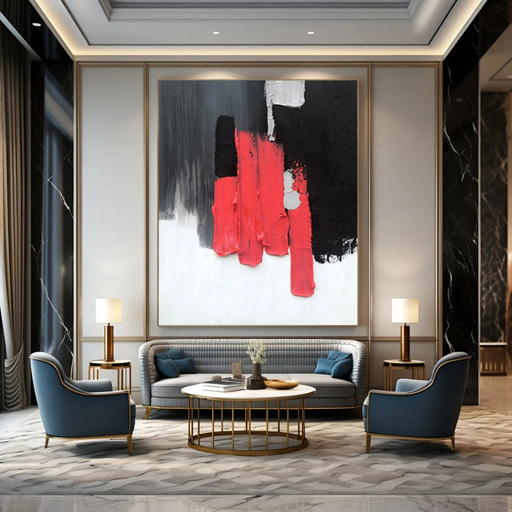 Custom Hand-Painted Abstract Masterpieces for Hotel & Entryway DTP394