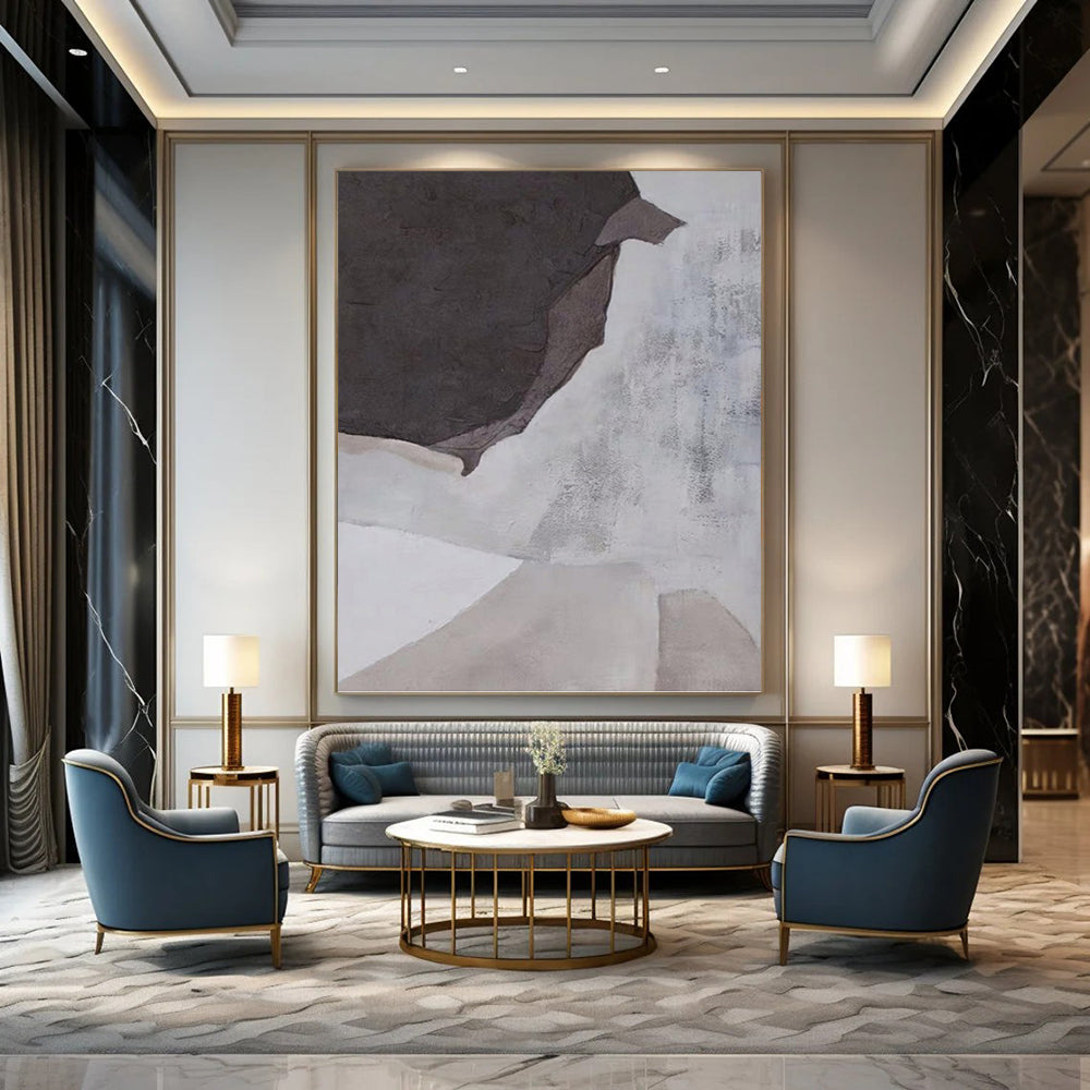 Colossal Hand - Painted Textured Abstract Canvas for Hotel & Entryway DKH1182