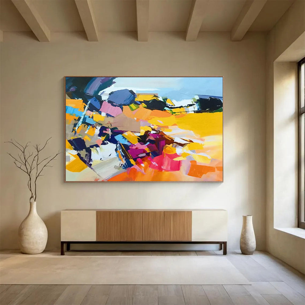 Bold Color Block Abstract - Modern Living Room or Office Statement DLZ187