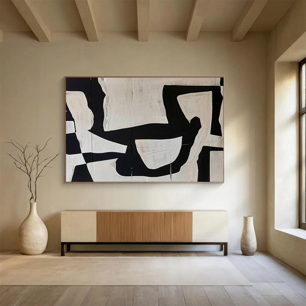 Hand - Painted Textured Large Abstract Work for Charming Interiors DKH745