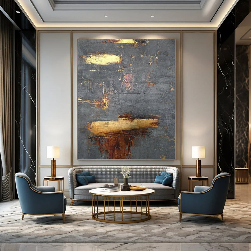 Whimsical & Playful Hand-Painted Custom Abstract Painting for Bedroom & Living Room LargeART1999