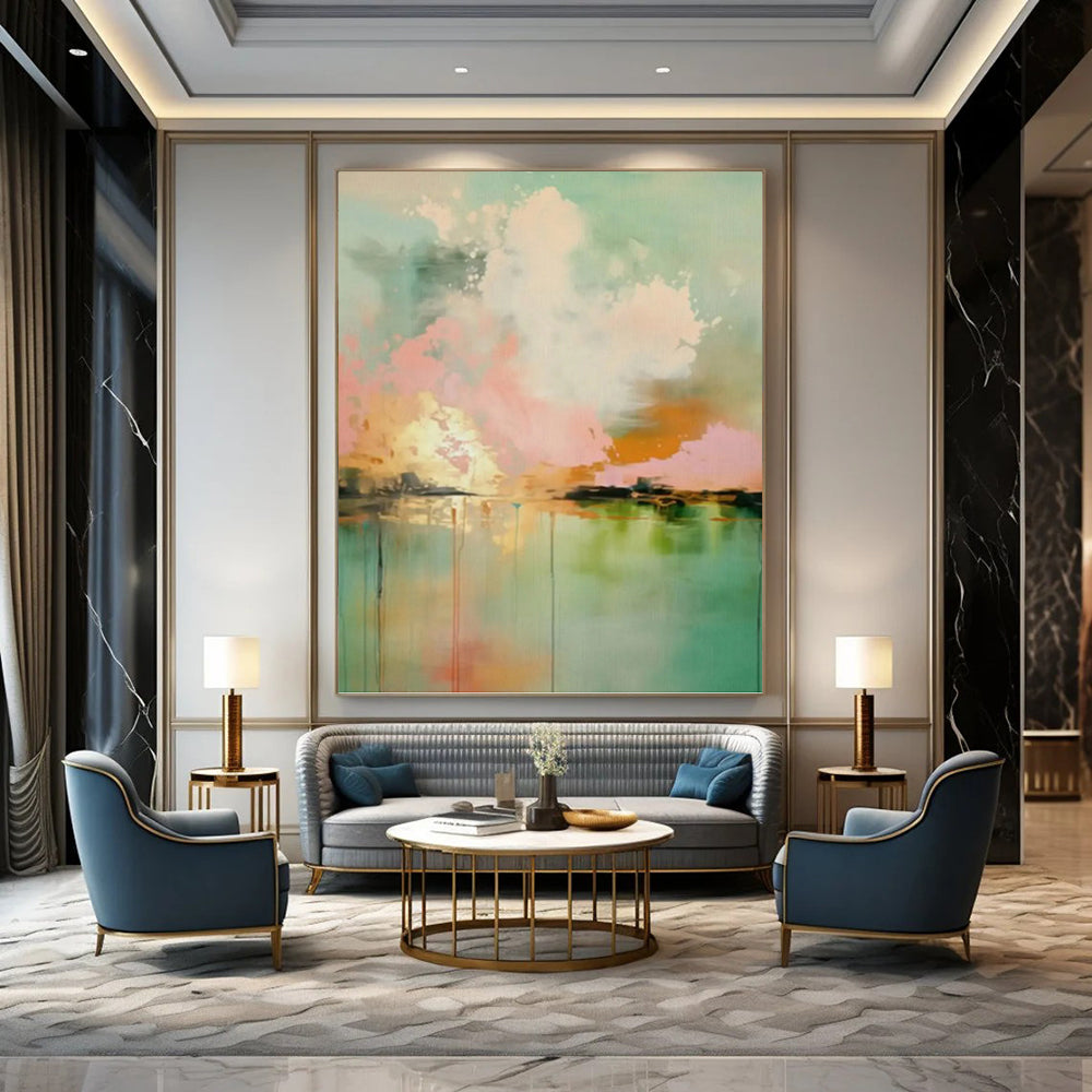 Vast Custom Textured Hand - Painted Abstract Wall Decor for Hallway & Bar DKH0994
