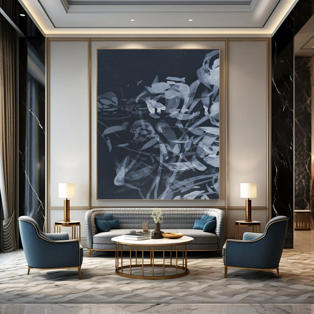 Custom Hand-Painted Abstract Art: Big Sizes & Textured Wonders for Bar & Hotel DTP240