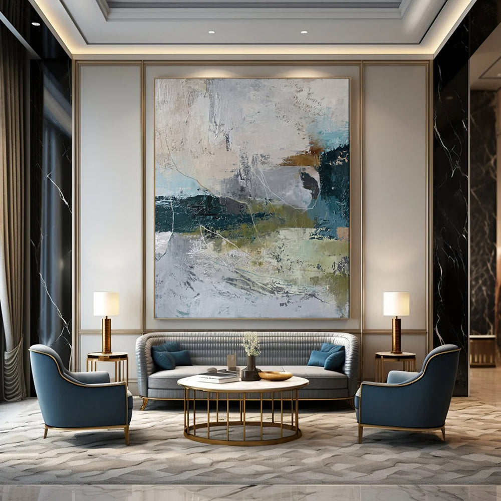 Custom Hand-Painted Abstract Painting for Office & Dining Room LargeART1922