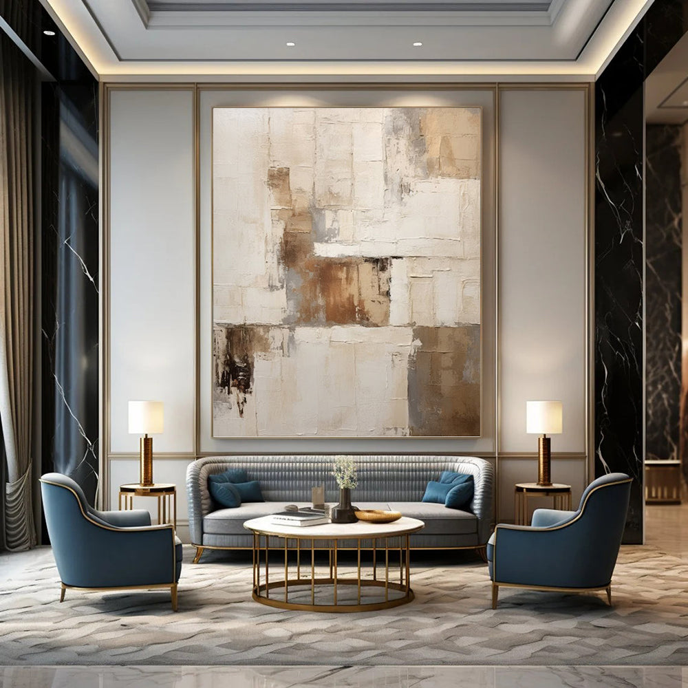 Glorious Hand - Painted Textured Abstract Painting for Living Room & Hotel DKH1310