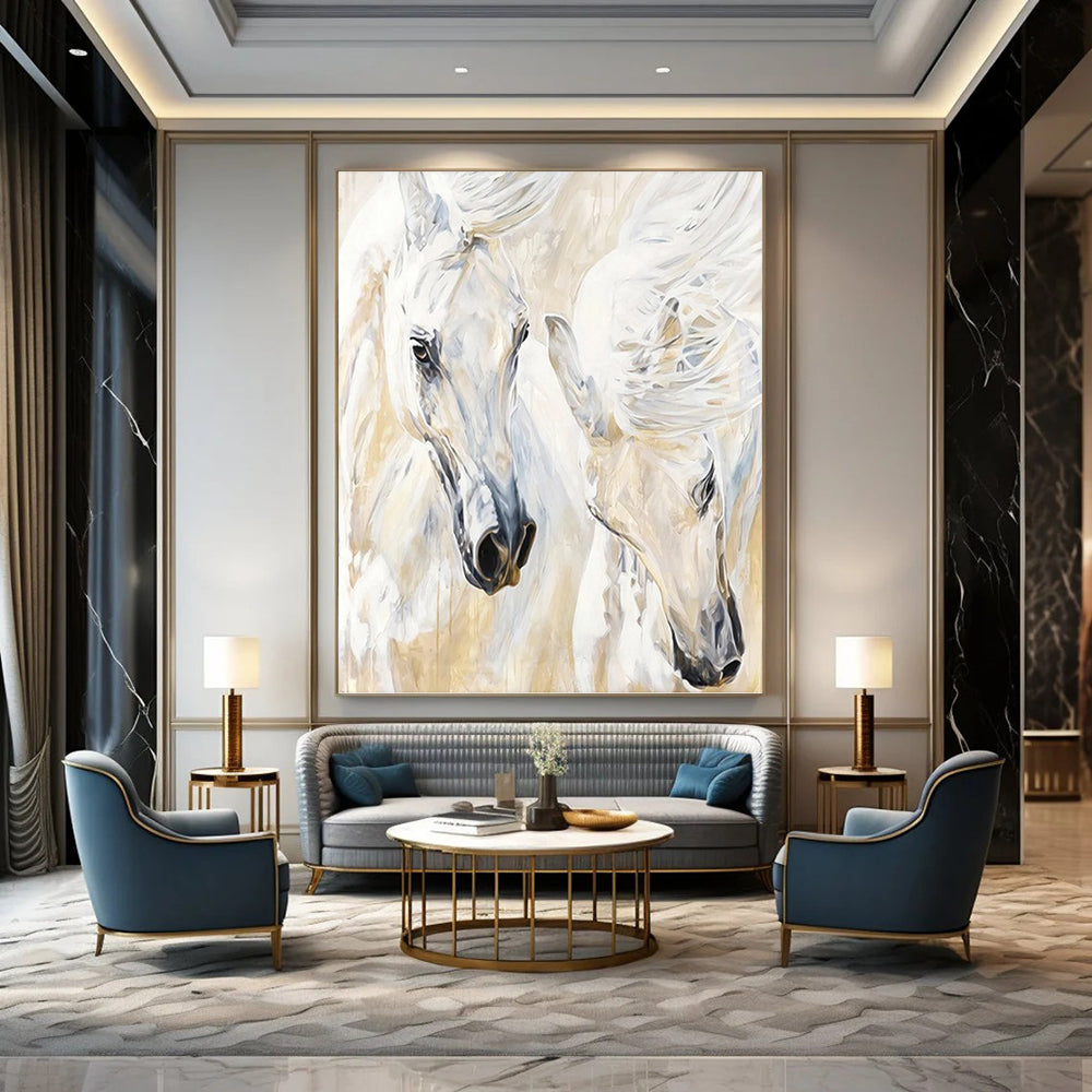 Custom Vertical Hand - Painted Large Abstract Canvas for Office and Entryway DKH1641