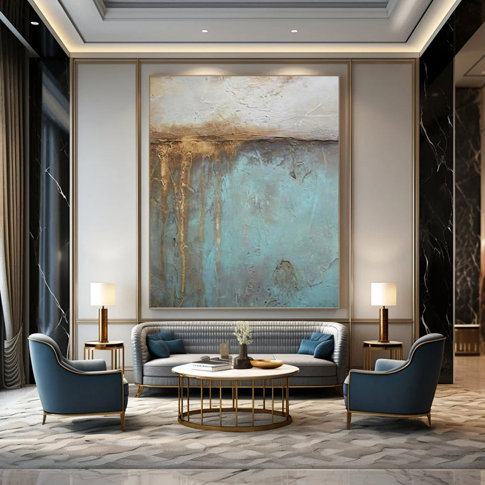 Immense Hand - Painted Textured Abstract Canvas for Office & Entryway DKH1191