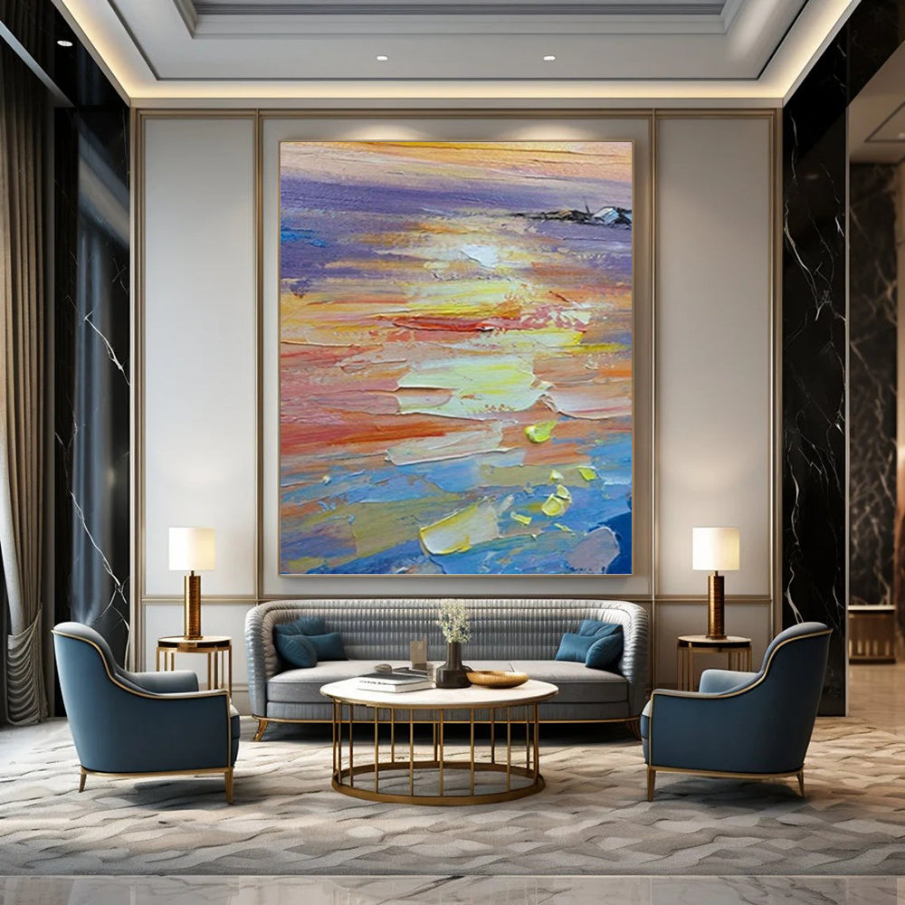 Oversized Hand - Rendered Custom Textured Canvas Abstract for Living Room & Bedroom DKH1040