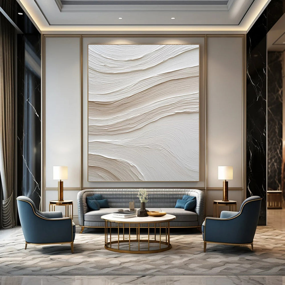 Gigantic Custom - Crafted Hand - Painted Textured Abstract Wall Art for Hotel Suite & Living Room DKH1024