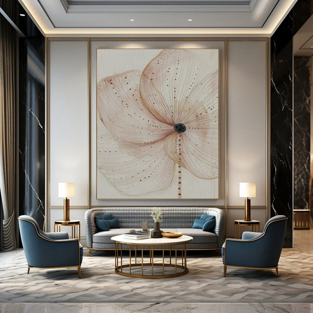 Large-Scale Custom Hand-Painted Abstract Art for Dining Room & Hotel LargeART1926