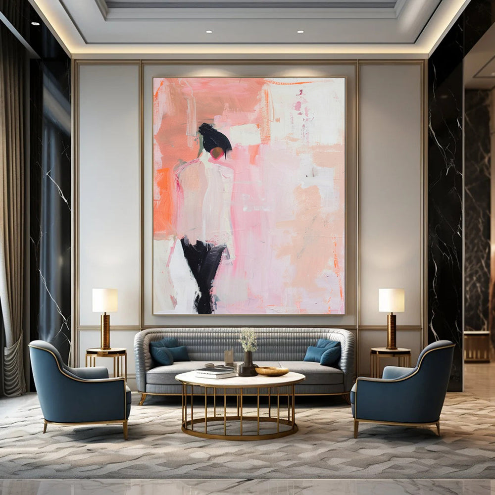 Oversized Custom Hand-Painted Abstract Canvas for Bedroom & Hallway LargeART1897