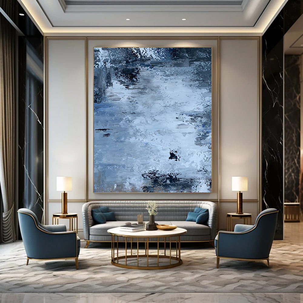 Custom Hand-Painted Abstract Art: Big Sizes & Textures for Office & Dining Room DTP251