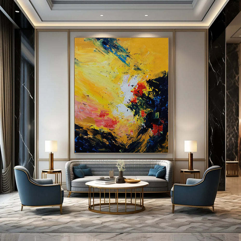 Enchanting Hand - Painted Textured Abstract for Dining Room & Entryway DKH1342
