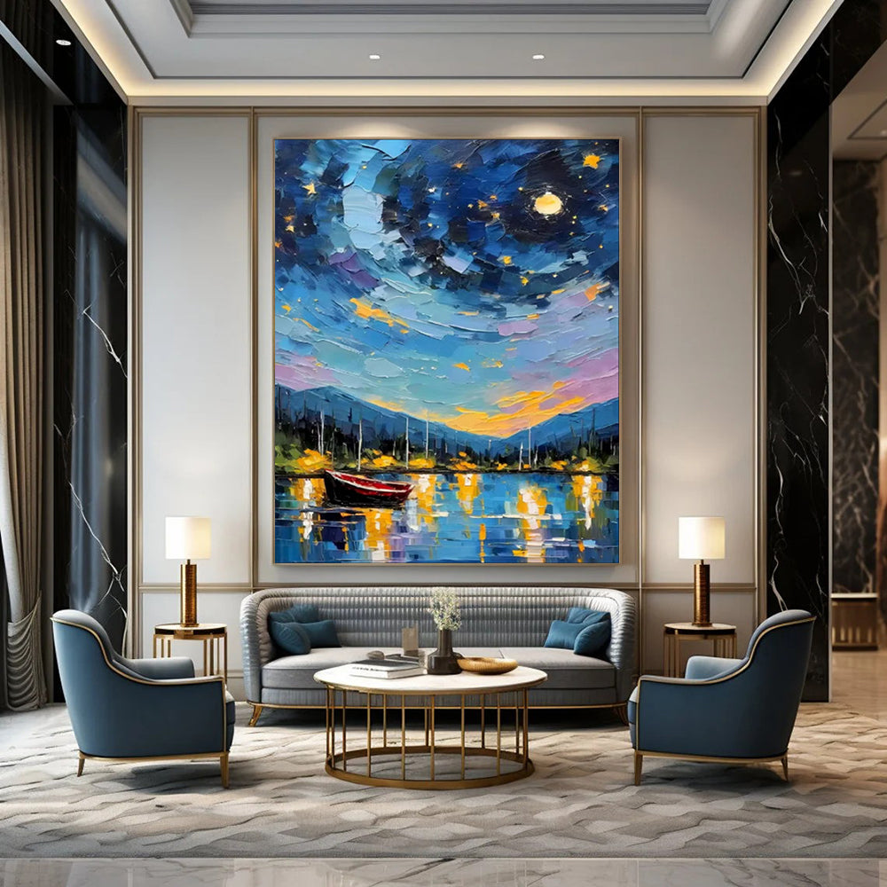 Oversized Custom Hand-Painted Abstract Art for Bedroom & Hotel LargeART1886