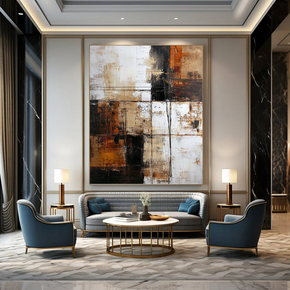 Heartwarming Hand - Painted Textured Abstract for Dining Room & Entryway DKH1308
