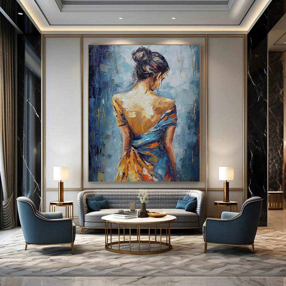 Custom Hand-Painted Abstract Mural for Dining Room & Bar LargeART1909