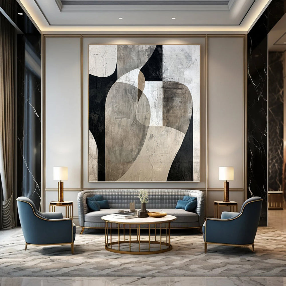Cheerful Hand - Painted Textured Abstract for Bedroom & Bar DKH1312
